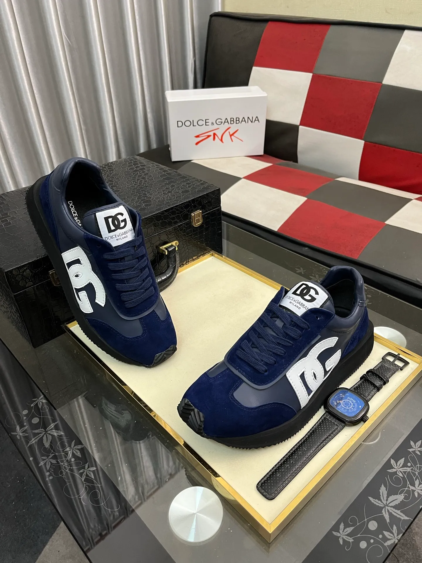Men's Men's Shoes💰458⌚️⌚️Dolce&Gabbana••DG✔️High-end men's sports•casual shoes. Original goods from top counters. Original imported cowhide, multi-material splicing design ➕Imported cowhide lining, cowhide feet ➕Original TPR elastic outsole. Size: 36-46